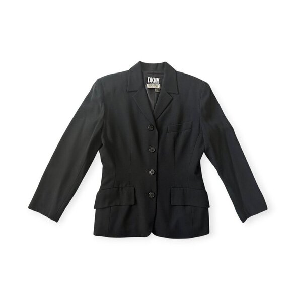 Vintage DKNY Black Wool Blazer Jacket , size 6, 90s - Picture 5 of 15